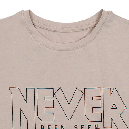 Ladypiltan Never Tiger Print T-shirt For Ladies-Nude Pink