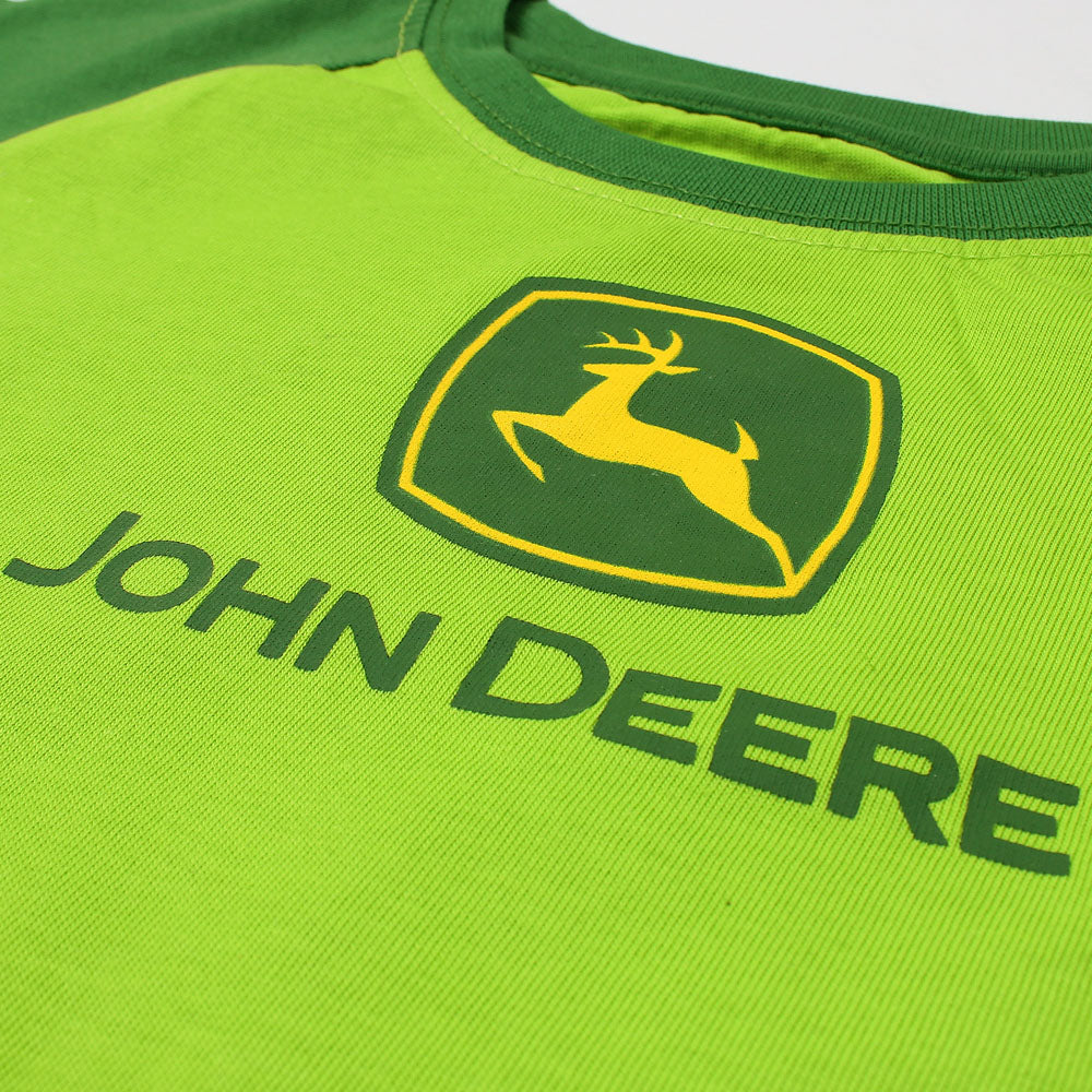 John Deere Tractor Printed Boys T-shirt-KTST-2163-Lime Emerald