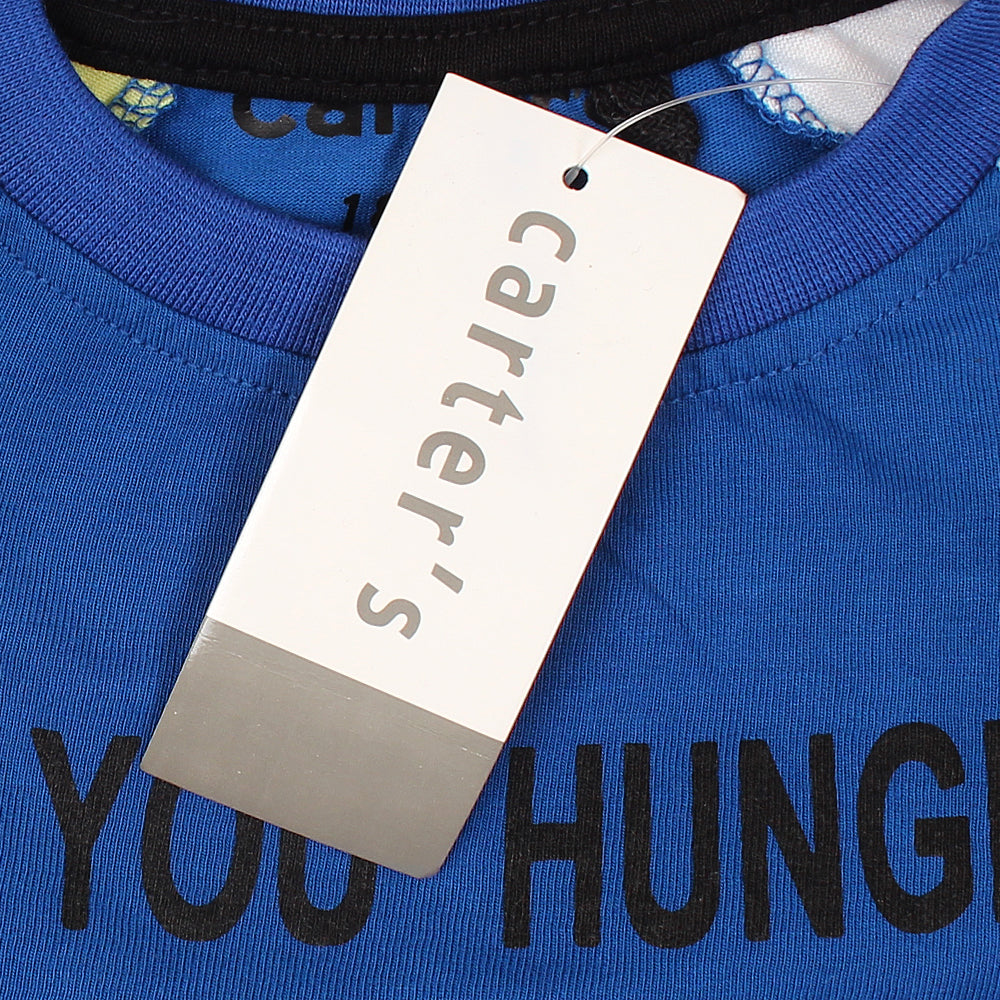 Carters are you hungry Pritned T-shirt For Boys-KTST-2197-Royal