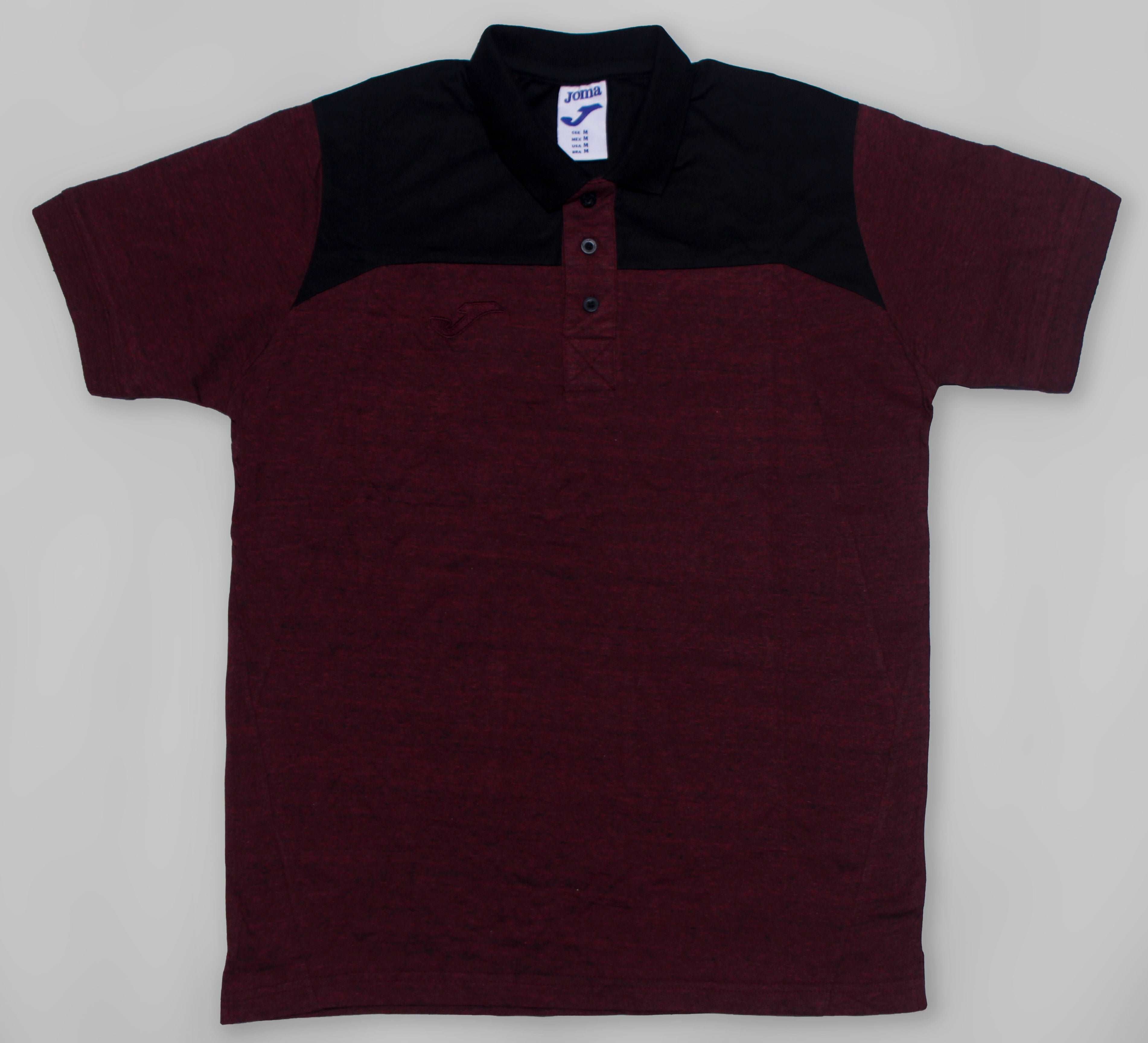 joma half slv Polo Shirts For Men-MPLO-0062-Burgundy Black - FactoryX.pk
