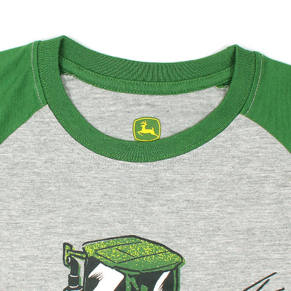 John Deere Double Tractors Printed Boys T-shirt-KTST-2166-grey