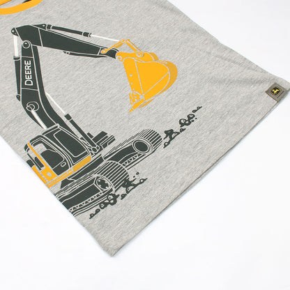 John Deere Excavator Printed Boys T-shirt-KTST-2164-Grey