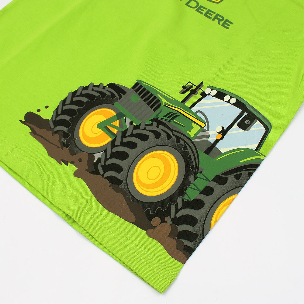 John Deere Tractor Printed Boys T-shirt-KTST-2163-Lime Emerald