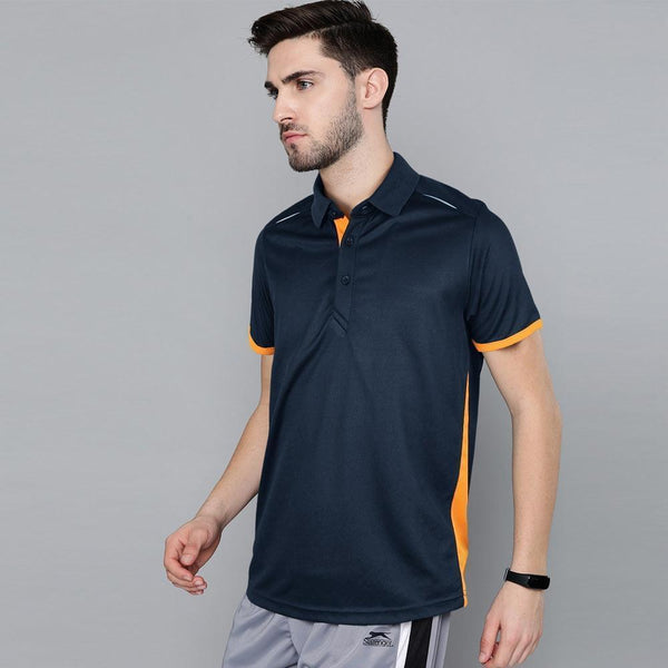 Banner Polos for Men-MPLO-0054-Navy Gold