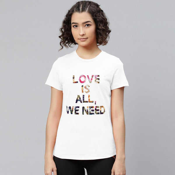Love is All Printed Tees For Her-LTST-0006-White - FactoryX.pk