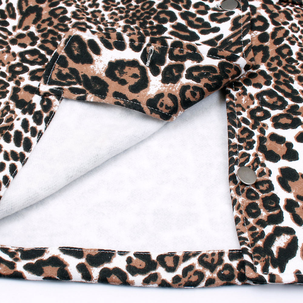 Leopard Print Croped shacket For Women-Ladies-2031-Brown - FactoryX.pk