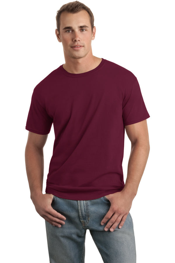 Fapak Crew Neck-Shirt For Men-MTST-0052-Burgundy - FactoryX.pk