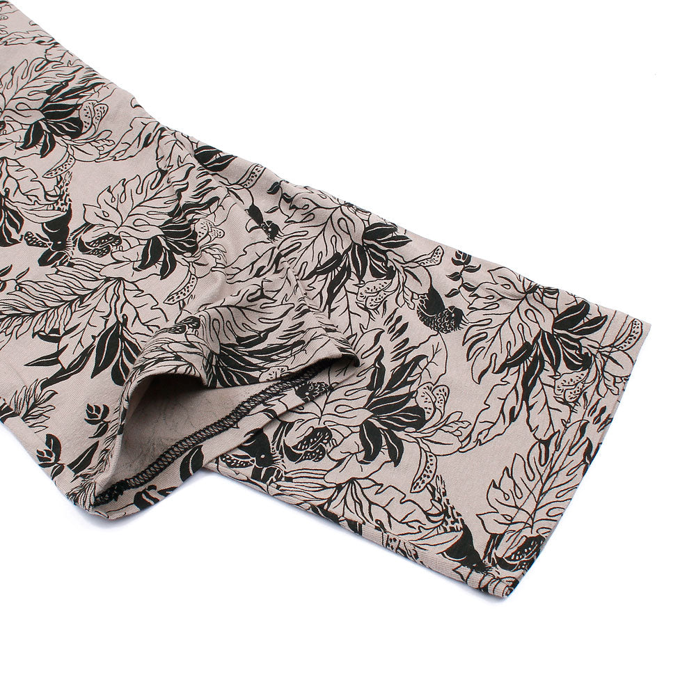 Floral Printed Trouser For Her in Blk.-LTRS-0033-Khaaki - FactoryX.pk