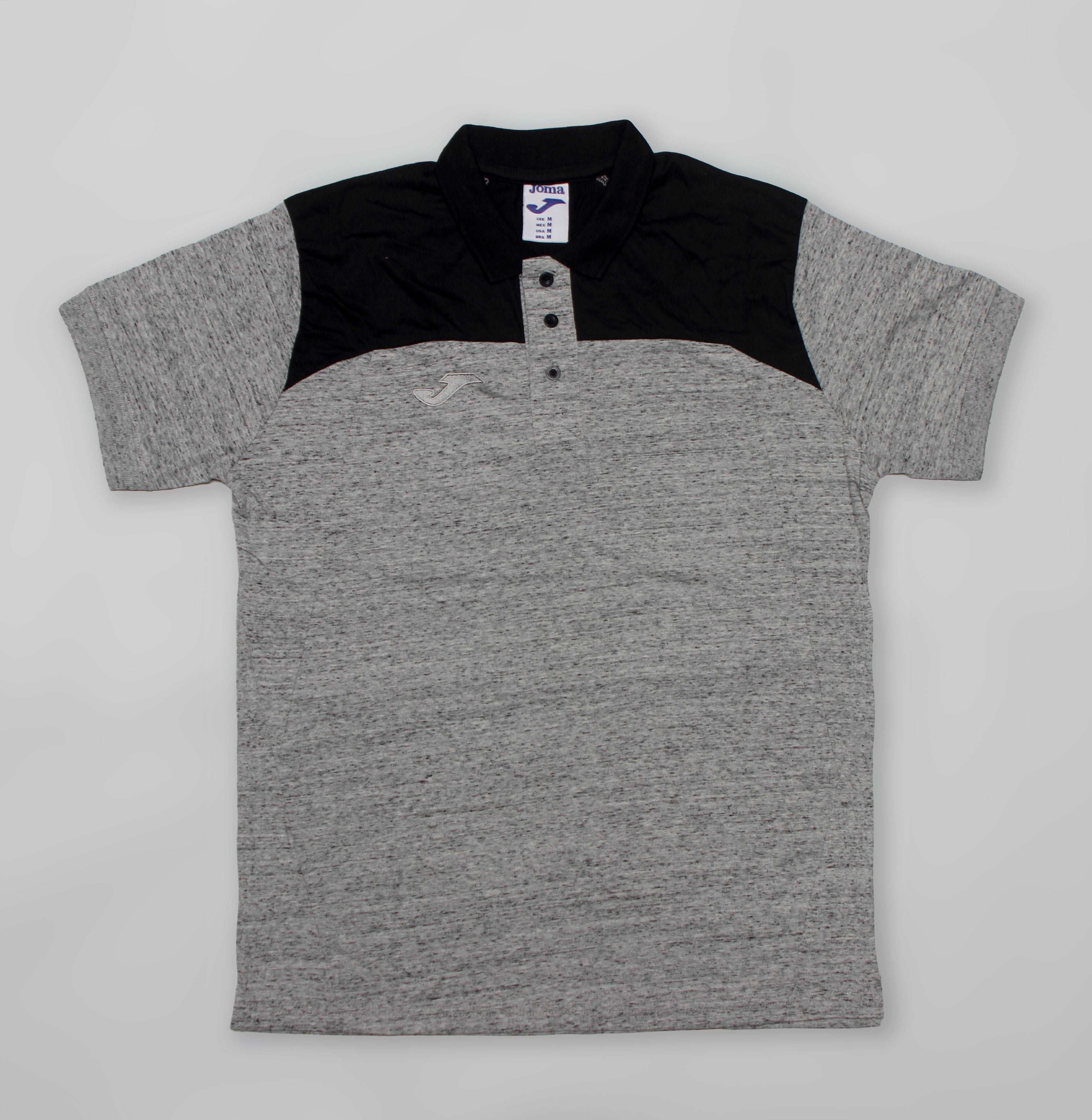 joma half slv Polo Shirts For Men-MPLO-0062-Grey Black - FactoryX.pk