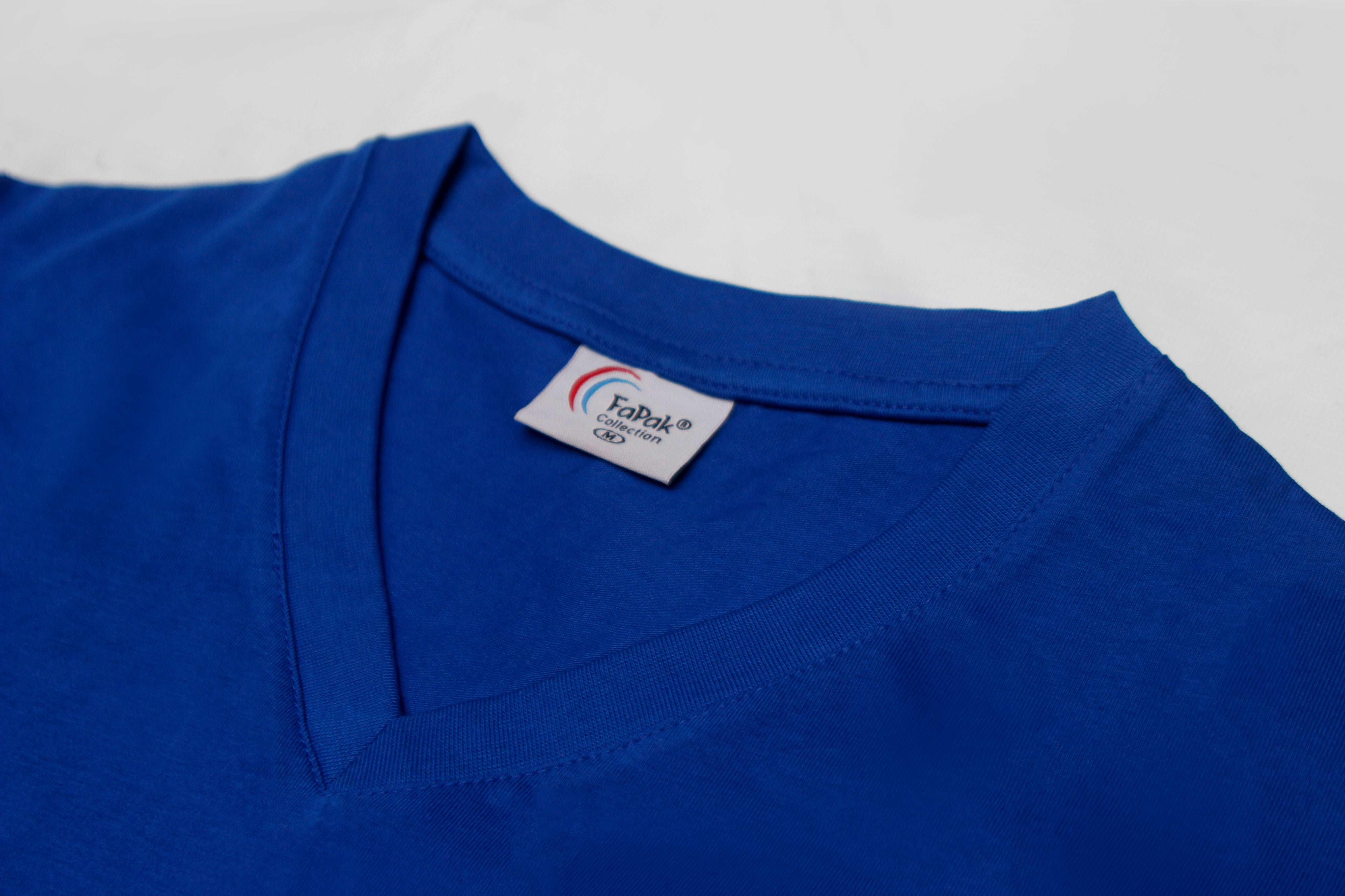 Fapak V- Neck T-Shirt-MTST-0065-Royal - FactoryX.pk