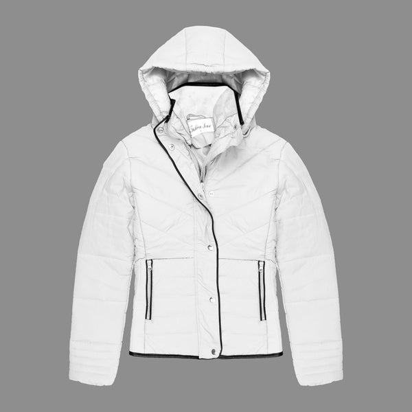 Hooded Gilet Full Sleeve  Jacket for Women-Fp760 LJKT-2037-White