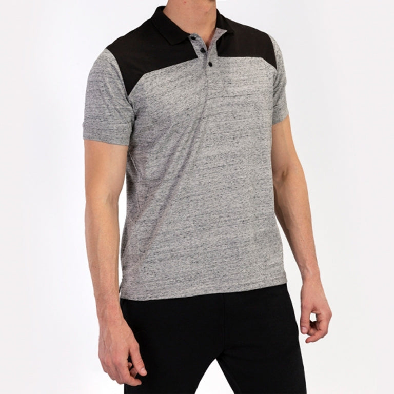 joma half slv Polo Shirts For Men-MPLO-0062-Grey Black - FactoryX.pk