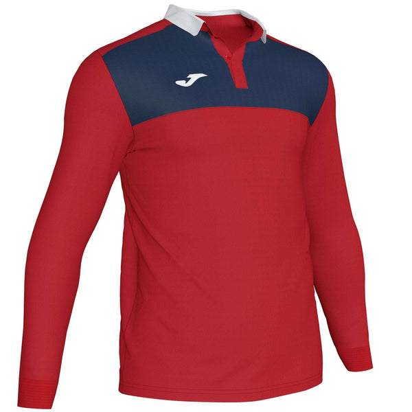 joma Full Sleeve Polo Shirt-MPLO-0055-Red Navy - FactoryX.pk