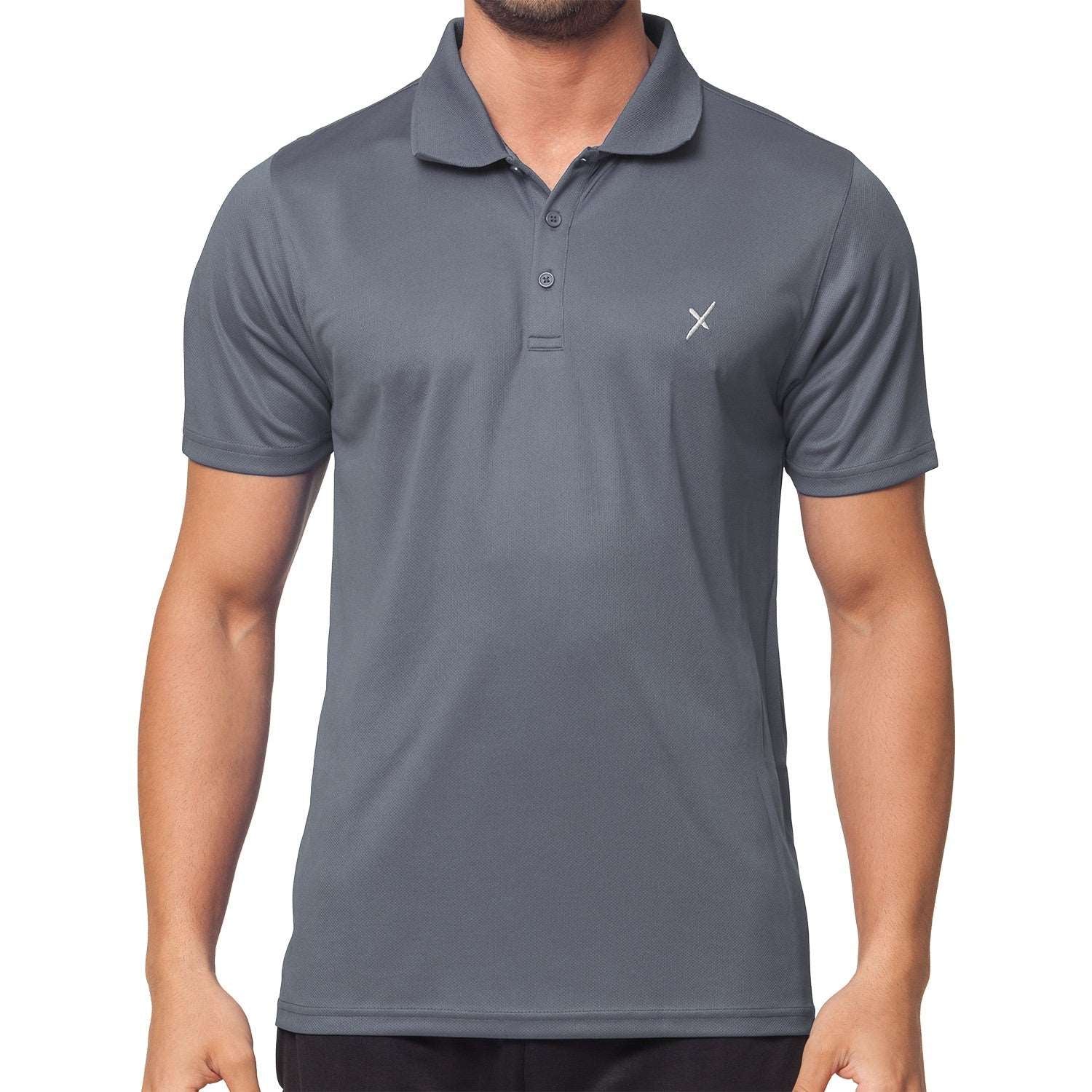 Cflex Activewear half sleeve Polo shirt-MPLO-2001-Grey - FactoryX.pk
