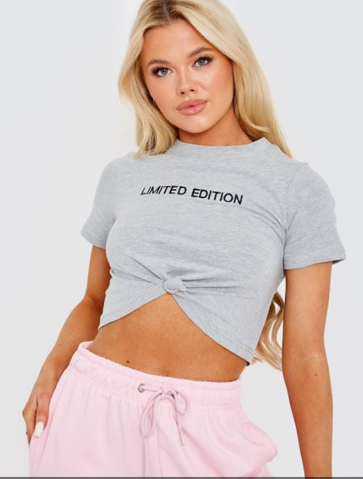Limited Edition Crop T-Shirt Isawitfirst-LCTST-181-Grey - FactoryX.pk