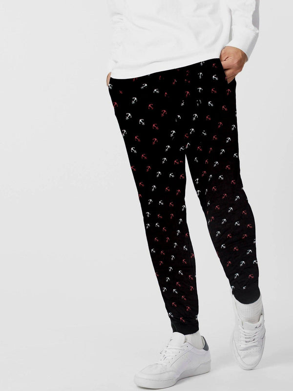 Anchor Printed Trouser-MTRS-0067-Black